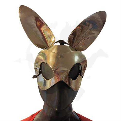Mascara de conejo dorada